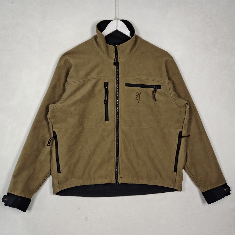 Browning Men's XL Coyote Tan Full-Zip Hunting Fleece Jacket Buckmark